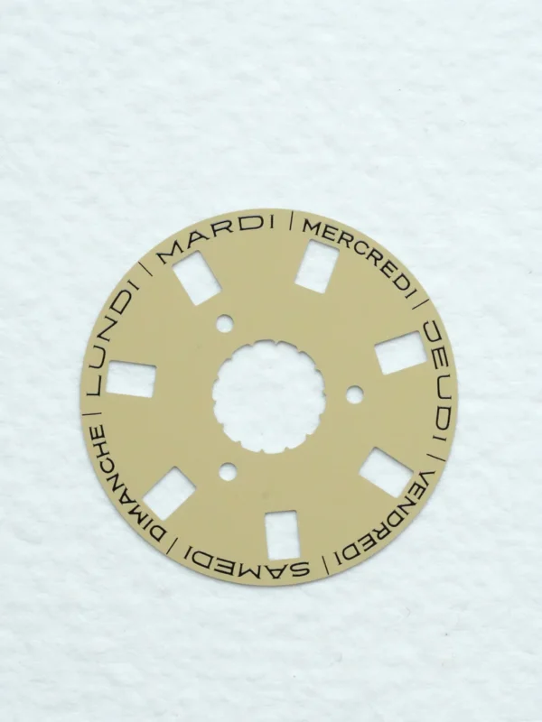 Rolex NOS day disc "French" beige for caliber 3155
