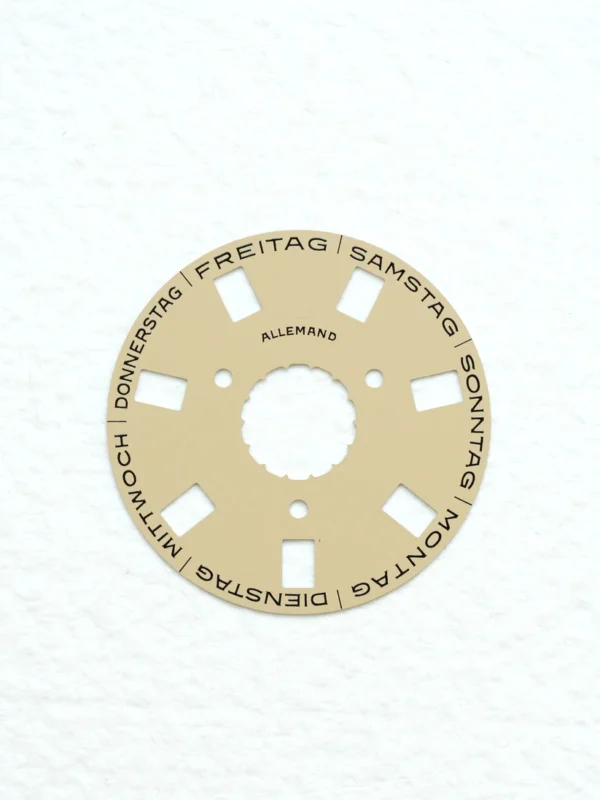 Rolex NOS day disc "German" beige for caliber 3155